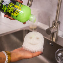 Kép betöltése a galériamegjelenítőbe: Scrub Daddy Halloween Combo világító mosogatószerrel és szellem szivaccsal
