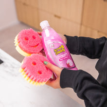 Kép betöltése a galériamegjelenítőbe: Scrub Daddy Pink Sparkle mosogatószer két Scrub Mommy mosogatószivaccsal
